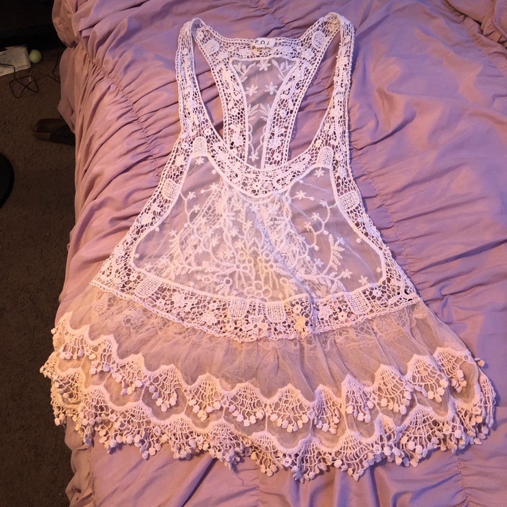 Sheer lace top